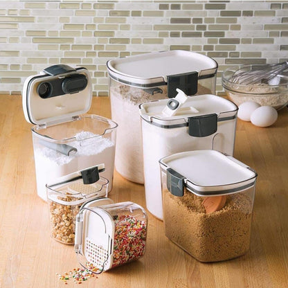 Clearance! JWDX Storage, Food Storage Promotion, Orliya Baking Storage Set Orliya Baking Containers Storage Set with Labels Flour Sugar Storage Containers Set Airtight A C