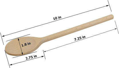 3Pcs 10 Inch Long Wooden Spoons for Cooking - Oval Wood Mixing Spoons for Baking, Cooking, Stirring - Sauce Spoons Brown