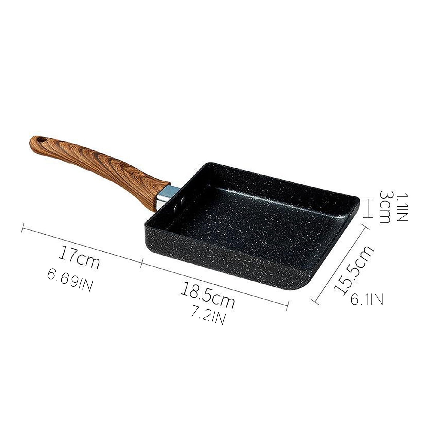 JWDX Non-Stick Pan Clearance! Aluminum Japanese Style Omelette Pan, Kitchen Non-Stick Pancake Pan, Non Stick Pan Promotion Include 1X Aluminum Japanese Omelette Pan, Kitchen Non-Stick Pancake Egg Pan Black