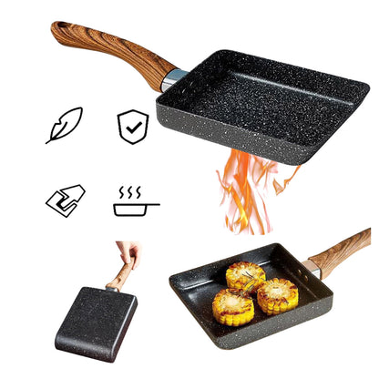 JWDX Non-Stick Pan Clearance! Aluminum Japanese Style Omelette Pan, Kitchen Non-Stick Pancake Pan, Non Stick Pan Promotion Include 1X Aluminum Japanese Omelette Pan, Kitchen Non-Stick Pancake Egg Pan Black