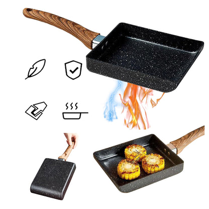 JWDX Non-Stick Pan Clearance! Aluminum Japanese Style Omelette Pan, Kitchen Non-Stick Pancake Pan, Non Stick Pan Promotion Include 1X Aluminum Japanese Omelette Pan, Kitchen Non-Stick Pancake Egg Pan Black