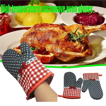 JWDX Oven Mitts Clearance! Kitchen Cooking Cotton Microwave Oven Gloves Mitts Pot Pad Heat Protected Beige, Oven Socks Promotion Include 2*Oven Gloves AS shown