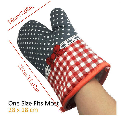 JWDX Oven Mitts Clearance! Kitchen Cooking Cotton Microwave Oven Gloves Mitts Pot Pad Heat Protected Beige, Oven Socks Promotion Include 2*Oven Gloves AS shown