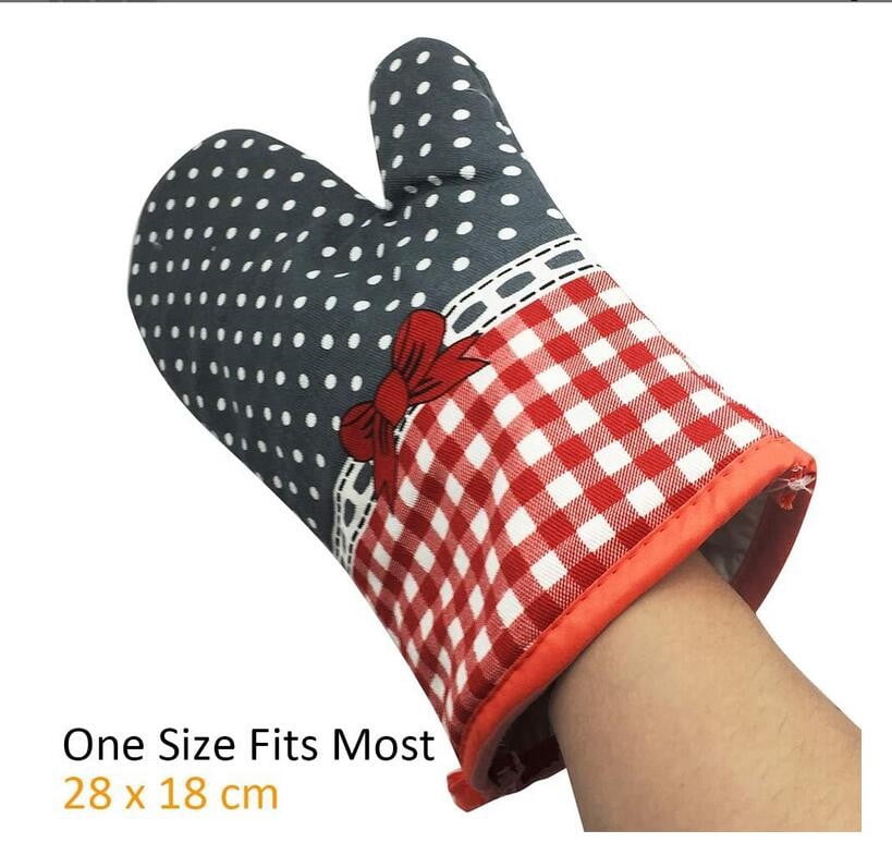 JWDX Oven Mitts Clearance! Kitchen Cooking Cotton Microwave Oven Gloves Mitts Pot Pad Heat Protected Beige, Oven Socks Promotion Include 2*Oven Gloves AS shown