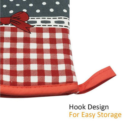 JWDX Oven Mitts Clearance! Kitchen Cooking Cotton Microwave Oven Gloves Mitts Pot Pad Heat Protected Beige, Oven Socks Promotion Include 2*Oven Gloves AS shown