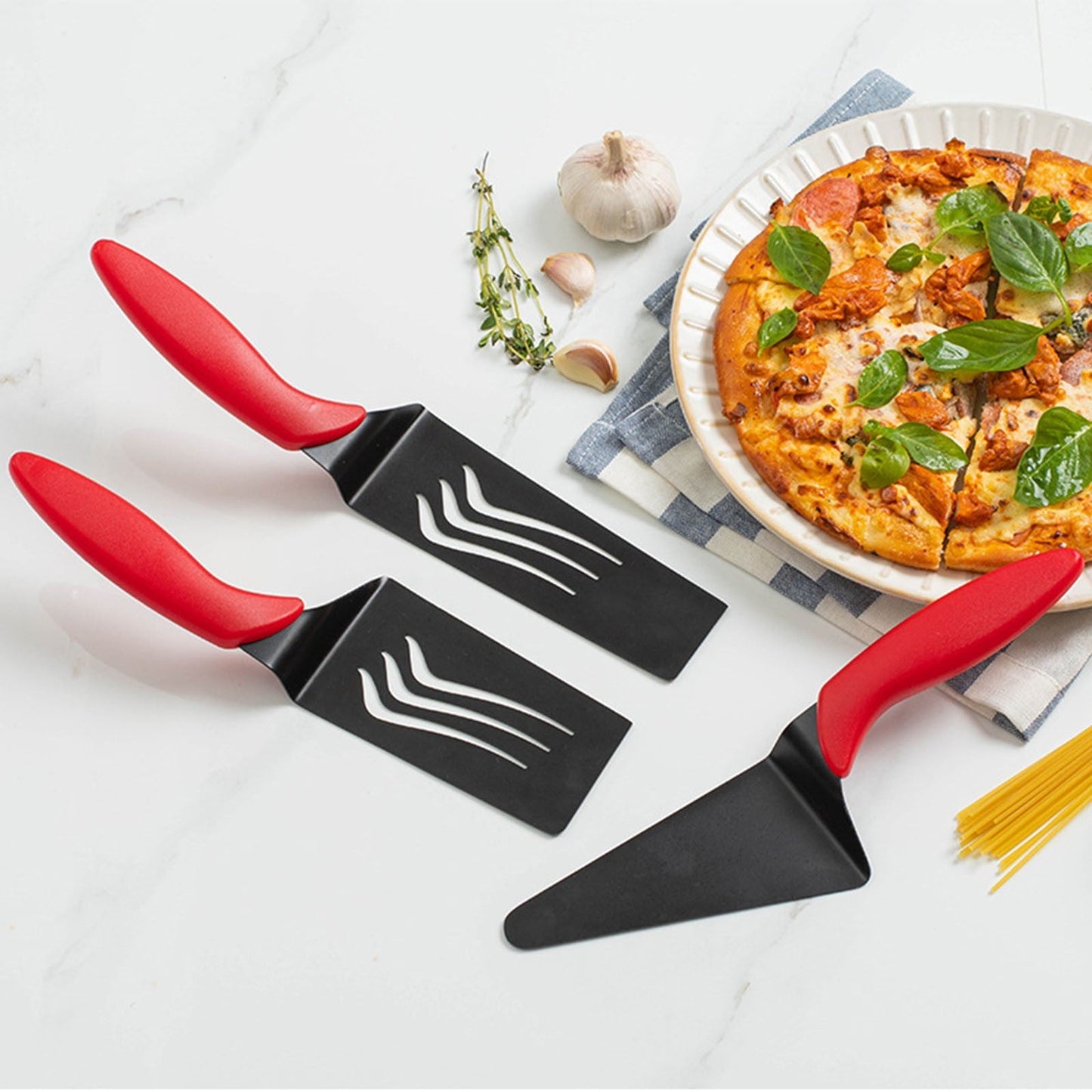 JWDX Cooking Utensils Clearance! Stainless Steel Pizza Spatula Transfer Shovel Triangle Spatula Long Dish Spatula Frying Spatula Baked Pizza Transfer Tool, Include A Pizza Peel AS shown
