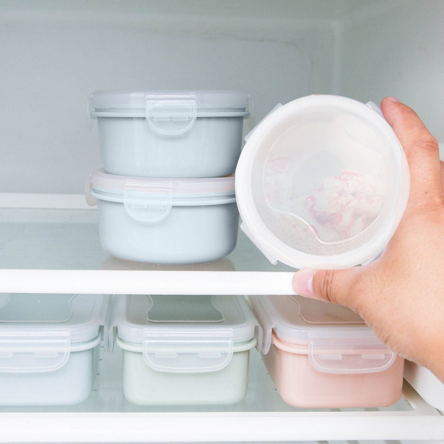 JWDX Storage Containers Clearance! Simple Refrigerator Preservation Box Small Lunch Box Kitchen Lunch Box Plastic Storage Box Sealed Box for Lunch Kitchen Arrangement, Include 1* Bento Box B