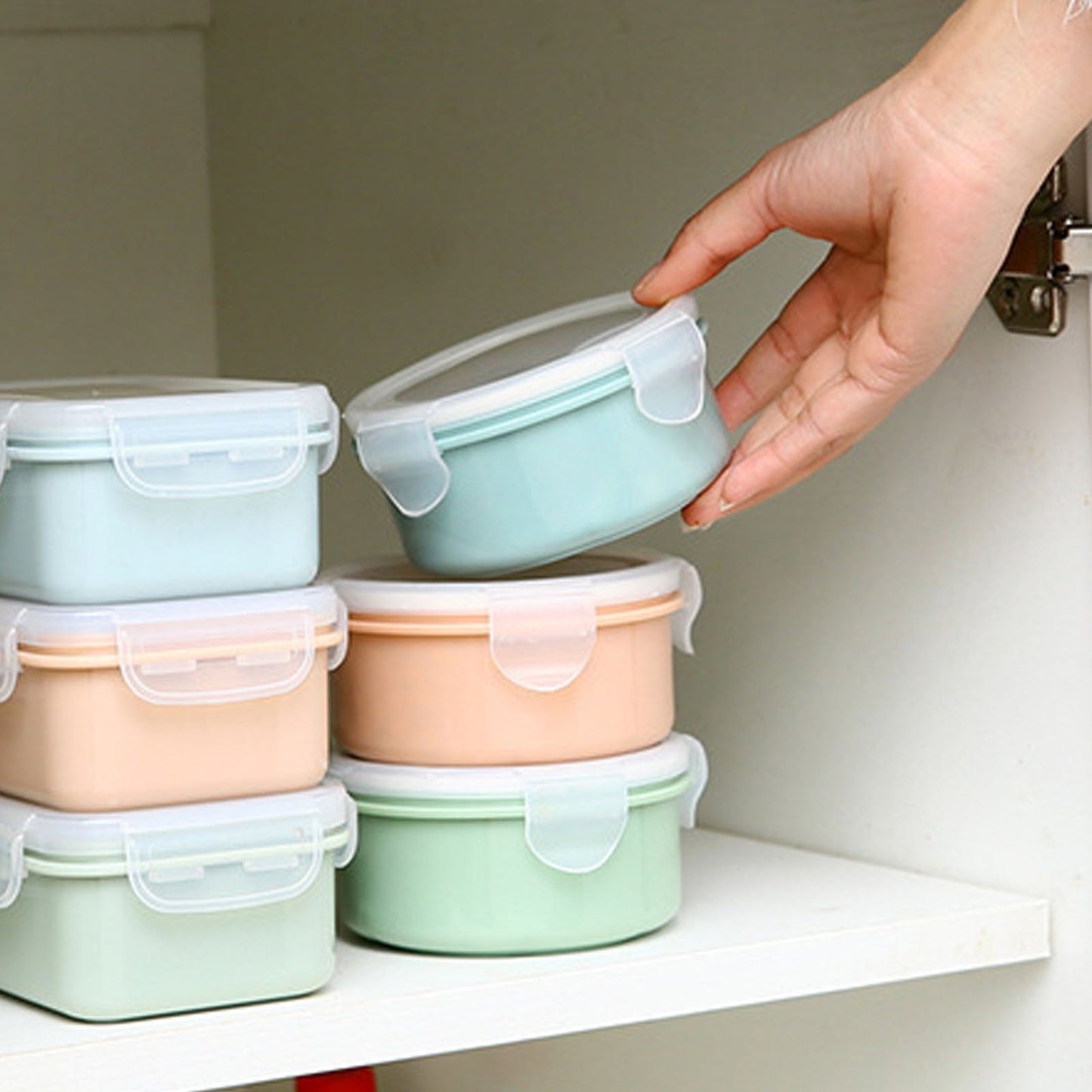 JWDX Storage Containers Clearance! Simple Refrigerator Preservation Box Small Lunch Box Kitchen Lunch Box Plastic Storage Box Sealed Box for Lunch Kitchen Arrangement, Include 1* Bento Box B
