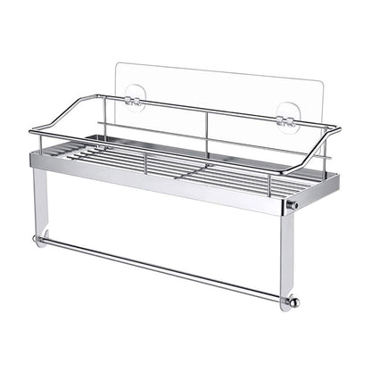 JWDX Rack Clearance! with Shelf Basket Holder Wall Towel for Kitchenbathroom Storage Paper Adhesive Bathroom Products, Brush Shelf Promotion Include Shelf, 2 Films Silver