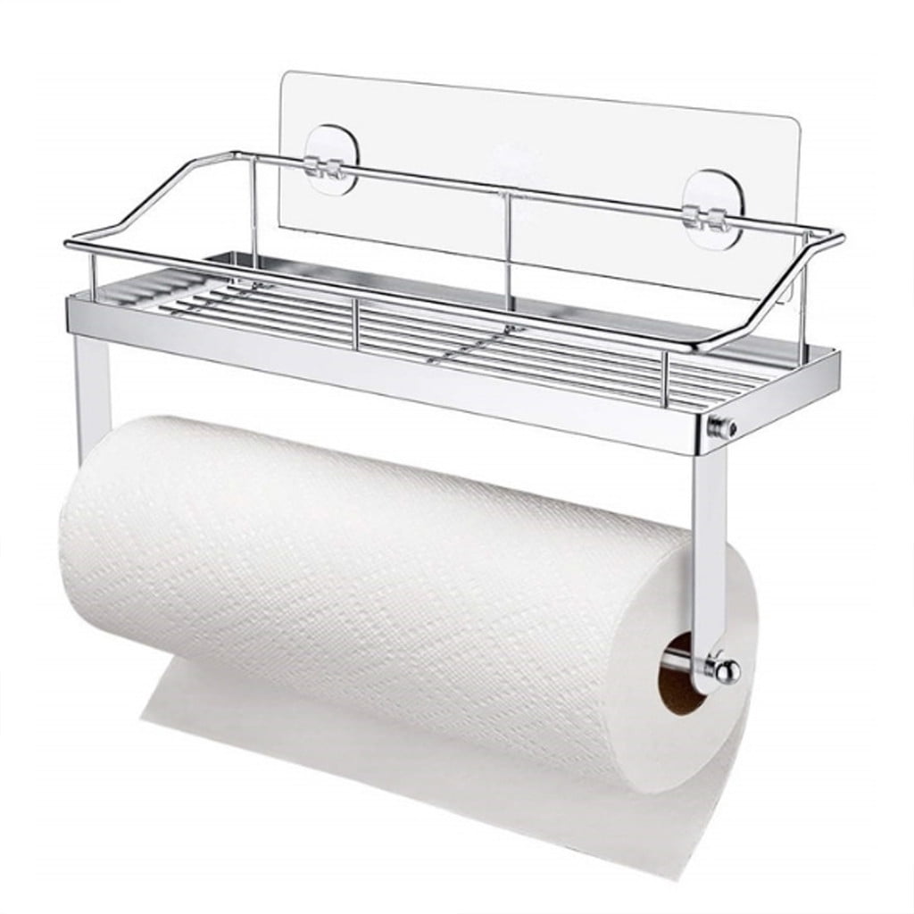 JWDX Rack Clearance! with Shelf Basket Holder Wall Towel for Kitchenbathroom Storage Paper Adhesive Bathroom Products, Brush Shelf Promotion Include Shelf, 2 Films Silver