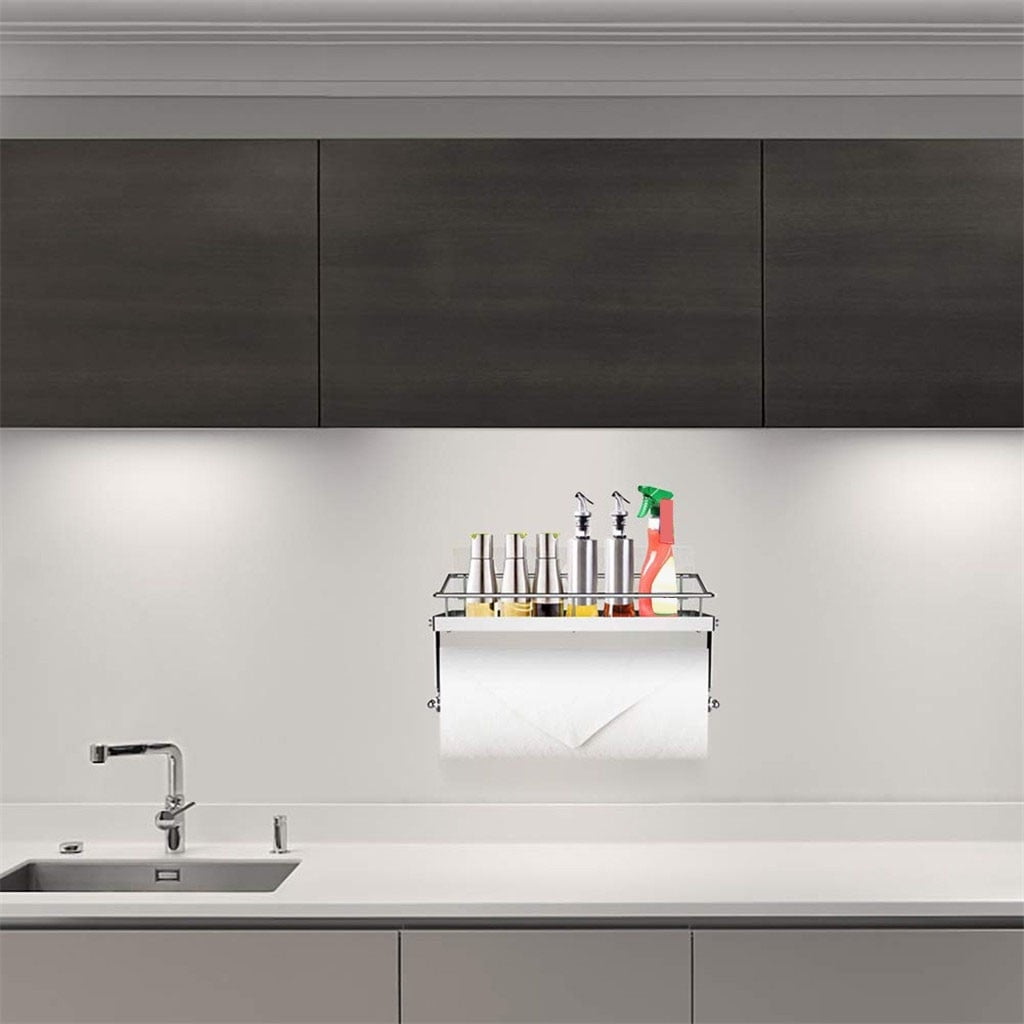 JWDX Rack Clearance! with Shelf Basket Holder Wall Towel for Kitchenbathroom Storage Paper Adhesive Bathroom Products, Brush Shelf Promotion Include Shelf, 2 Films Silver