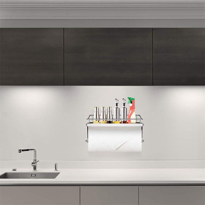 JWDX Rack Clearance! with Shelf Basket Holder Wall Towel for Kitchenbathroom Storage Paper Adhesive Bathroom Products, Brush Shelf Promotion Include Shelf, 2 Films Silver