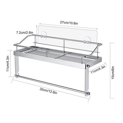 JWDX Rack Clearance! with Shelf Basket Holder Wall Towel for Kitchenbathroom Storage Paper Adhesive Bathroom Products, Brush Shelf Promotion Include Shelf, 2 Films Silver