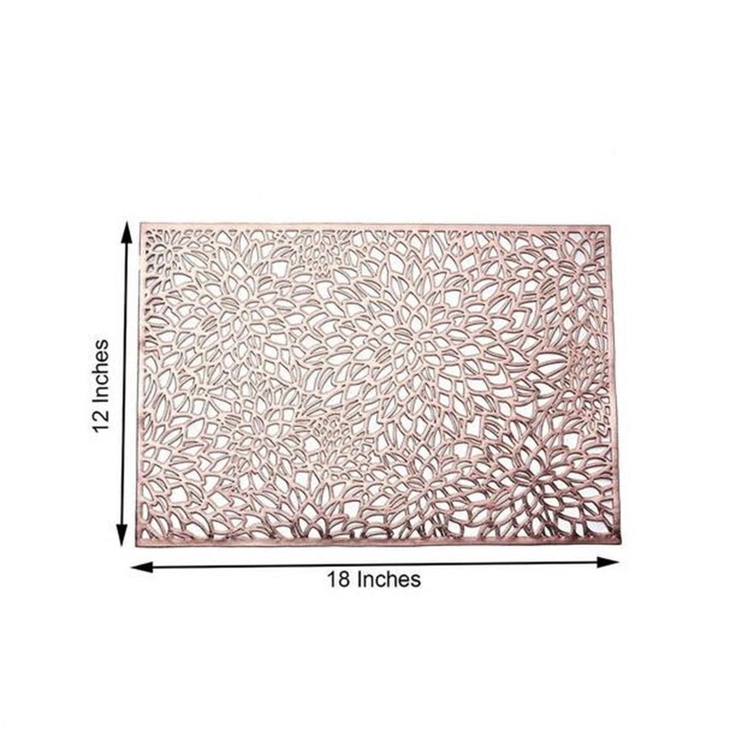 JWDX Placemat Clearance! Rectangular Flower Pvc Placemat Home Daily Table Decoration Pvc Hot Gold Placemat, Kitchen Mat Promotion Include 6*Placemat Rose Gold