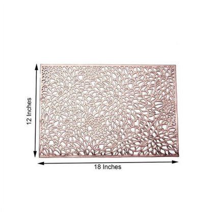 JWDX Placemat Clearance! Rectangular Flower Pvc Placemat Home Daily Table Decoration Pvc Hot Gold Placemat, Kitchen Mat Promotion Include 6*Placemat Rose Gold