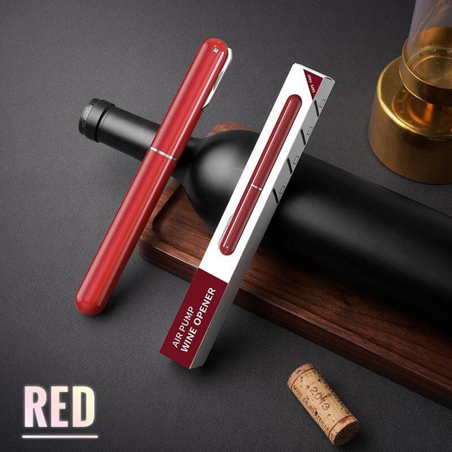 JWDX Bottle and Can Openers Clearance! Air Pressure Pump Bottle Opener Air Pressure Pump Bottle Opener Wine Pin Corkscrew Corkscrew, Corkscrew Corkscrew Promotion Include 1Pc Bottle Opener Red