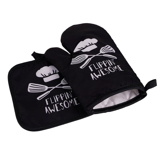 JWDX Oven Mitts Clearance! Oven Mitts and Pot Holders Sets, Heat Resistants Oven Mitts Soft Cotton Lining and Non-Slip Surface Safes for Baking, Cooking, Bbq, Include 1*Glove, 1*Insulation Pad A