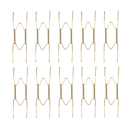 JWDX Hooks Clearance! Dish Display Plate Hangers 10 Pack Stainless Steel Decorative Wire Plate Hanger Holders in Spring Hook Holder Hanging Wire for Decorative Plates and Art Gold