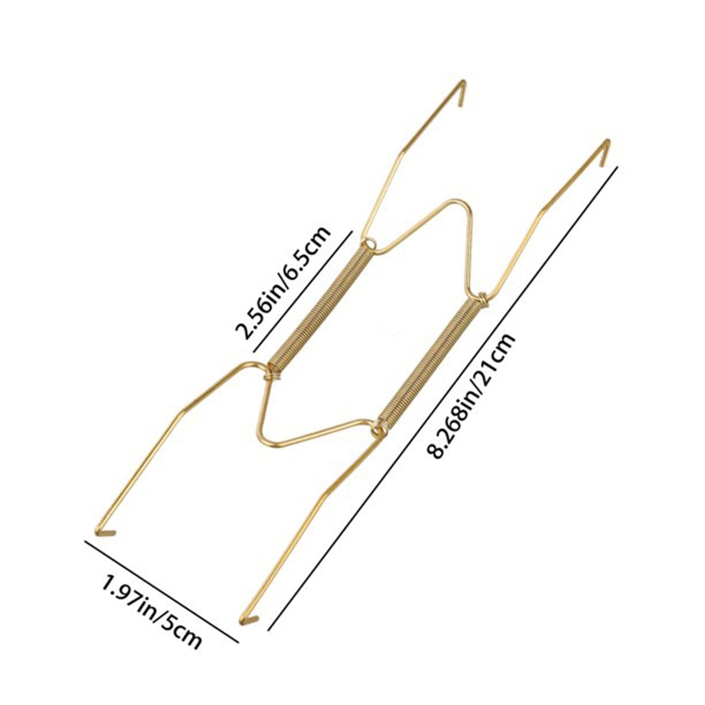 JWDX Hooks Clearance! Dish Display Plate Hangers 10 Pack Stainless Steel Decorative Wire Plate Hanger Holders in Spring Hook Holder Hanging Wire for Decorative Plates and Art Gold