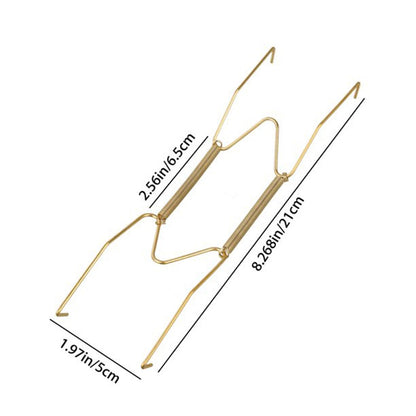 JWDX Hooks Clearance! Dish Display Plate Hangers 10 Pack Stainless Steel Decorative Wire Plate Hanger Holders in Spring Hook Holder Hanging Wire for Decorative Plates and Art Gold