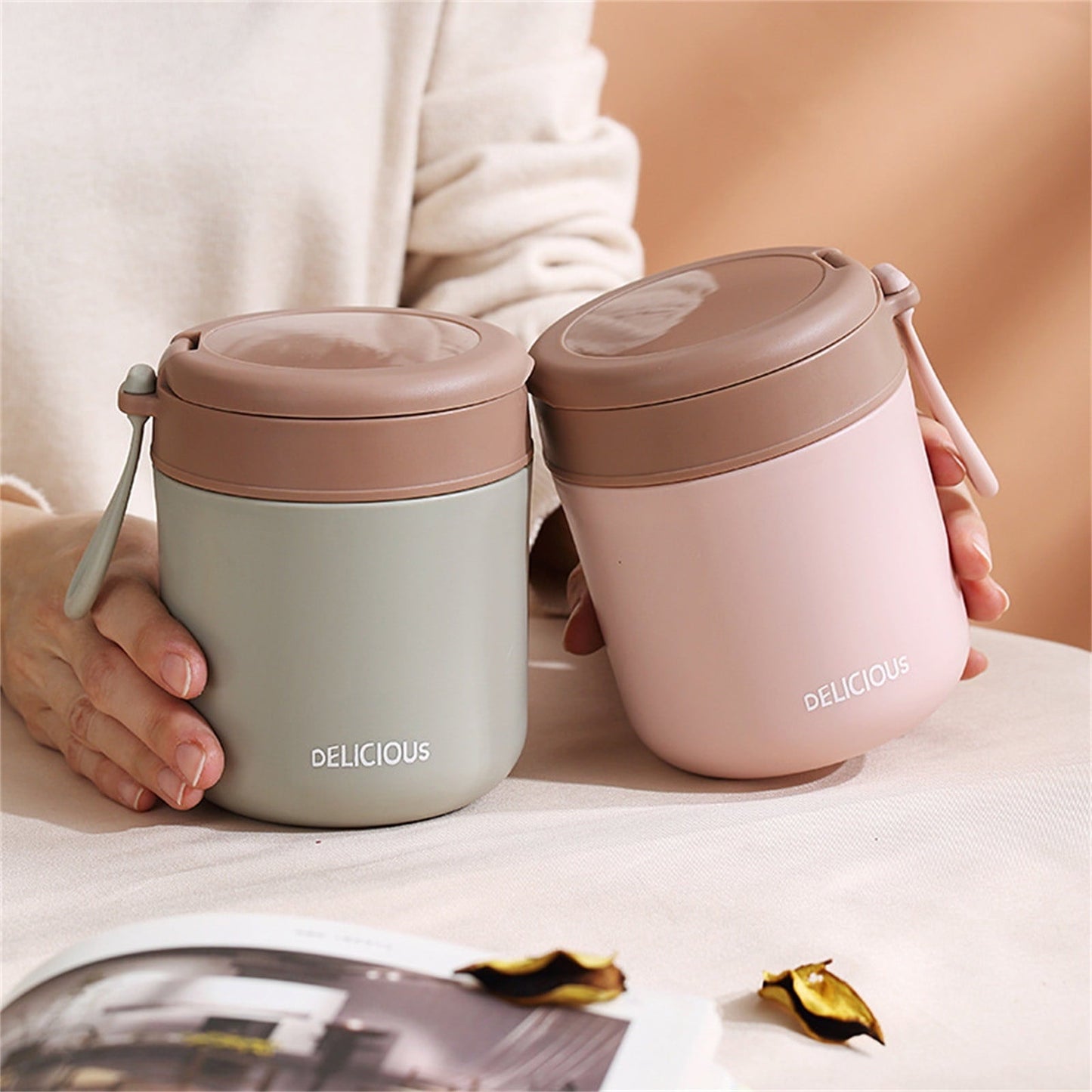 Clearance Back to School Supplies! JWDX 304 Stainless Steel Thermos Cup Children'S Milk Cup Pastoral Style Soup Pot Green A (Include: 1*Thermos Cup) Clearance Sale Green