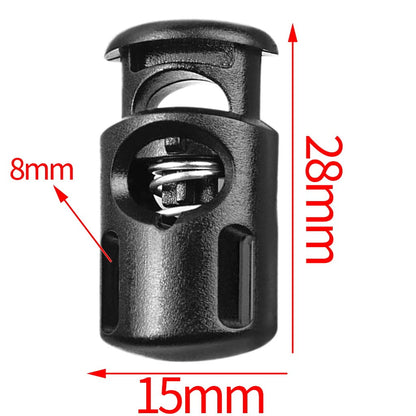 Clearance Back to School Supplies,Classroom Supplies! JWDX 50Pcs Spring Buckle No.8002, Stopper Shape Sliding Lanyard Luggage Cord Clip Rope Round Locks End 50Pcs Artscrafts and Sewing Black