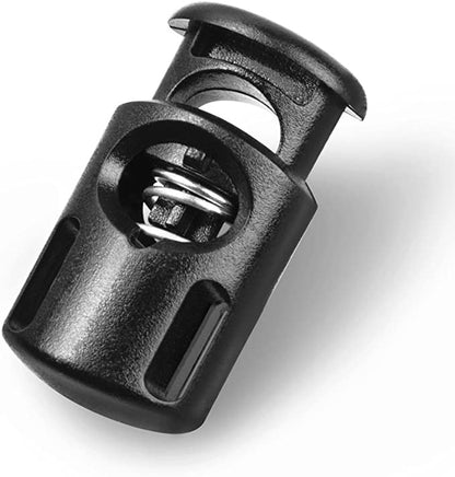 Clearance Back to School Supplies,Classroom Supplies! JWDX 50Pcs Spring Buckle No.8002, Stopper Shape Sliding Lanyard Luggage Cord Clip Rope Round Locks End 50Pcs Artscrafts and Sewing Black