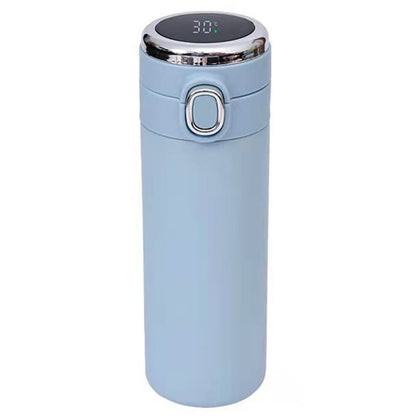 JWDX Glass and Bottle Clearance! Stainless Steel Flask Vacuum Insulated Cup Drinking Bottle 350/420 Ml Led Screen Temperature Display Flask Water Bottle Perfect for Home Travel, Include Cup*1 Blue