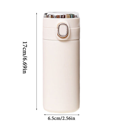 JWDX Glass and Bottle Clearance! Stainless Steel Flask Vacuum Insulated Cup Drinking Bottle 350/420 Ml Led Screen Temperature Display Flask Water Bottle Perfect for Home Travel, Include Cup*1 Blue