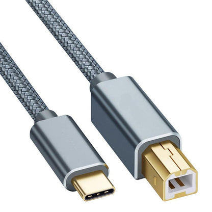 Wmool USB Type-C to USB B 2.0 Printer Cable Scanner Laptop; Gray.