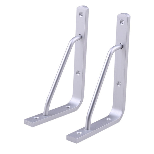 Worgeous 2 PCS Heavy Duty Shelf Brackets Thickened Silver Shelf Support Bracket Aluminium Alloy Practical Durable Support Frame for Home (10inch) 25X16CM Silver