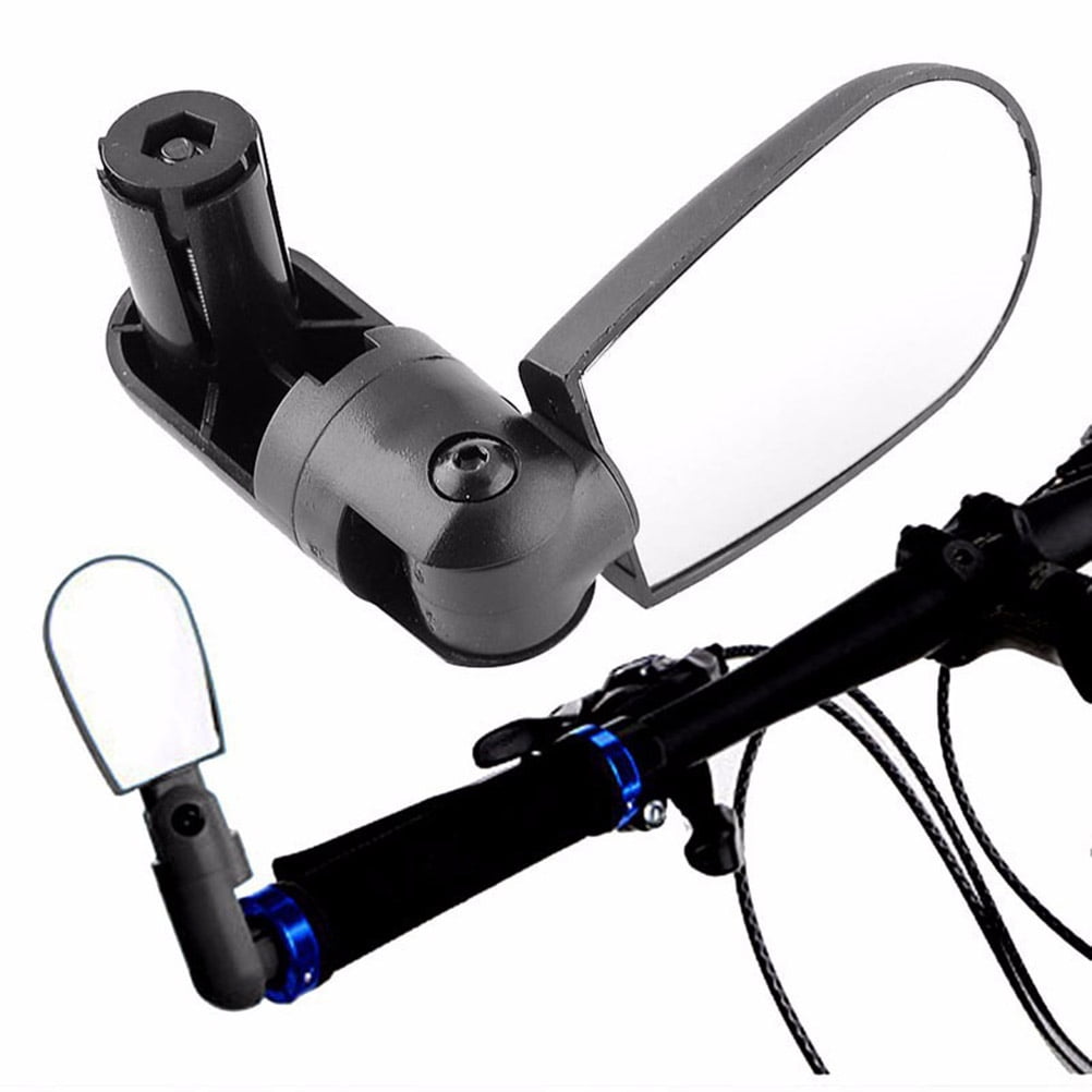 Ortofally 2pcs Universal Handlebar Rearview Mirror 360 Degrees Bike MTB Motorcycle Cycling Handlebar Plug Flexible Rear Mirror (Black) 13.00X8.00X2.50CM Black