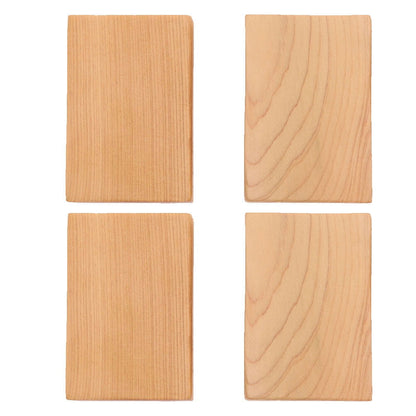 Ortofally 4pcs Rectangule Wooden Board Thicken Blank Unfinished Wood Cutout Smooth Cutting Plaque For DIY Crafts Project 6x4x1.2cm Light Brown