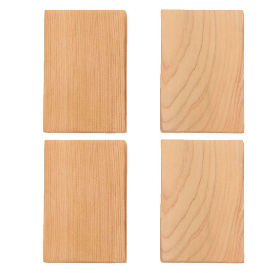 Ortofally 4pcs Rectangule Wooden Board Thicken Blank Unfinished Wood Cutout Smooth Cutting Plaque For DIY Crafts Project 6x4x1.2cm Light Brown