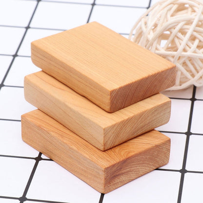 Ortofally 4pcs Rectangule Wooden Board Thicken Blank Unfinished Wood Cutout Smooth Cutting Plaque For DIY Crafts Project 6x4x1.2cm Light Brown