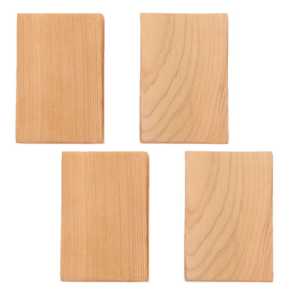 Ortofally 4pcs Rectangule Wooden Board Thicken Blank Unfinished Wood Cutout Smooth Cutting Plaque For DIY Crafts Project 6x4x1.2cm Light Brown