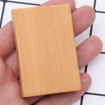 Ortofally 4pcs Rectangule Wooden Board Thicken Blank Unfinished Wood Cutout Smooth Cutting Plaque For DIY Crafts Project 6x4x1.2cm Light Brown
