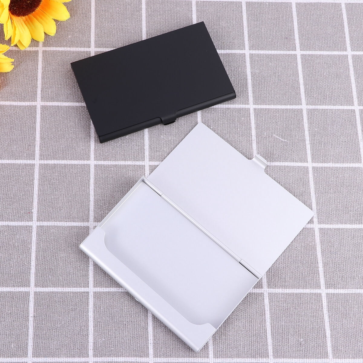 SWETRACE Aluminum Alloy Business Card Case 2Pcs 3.6x2.3x0.3In 9.20X5.80X0.70CM Assorted Color