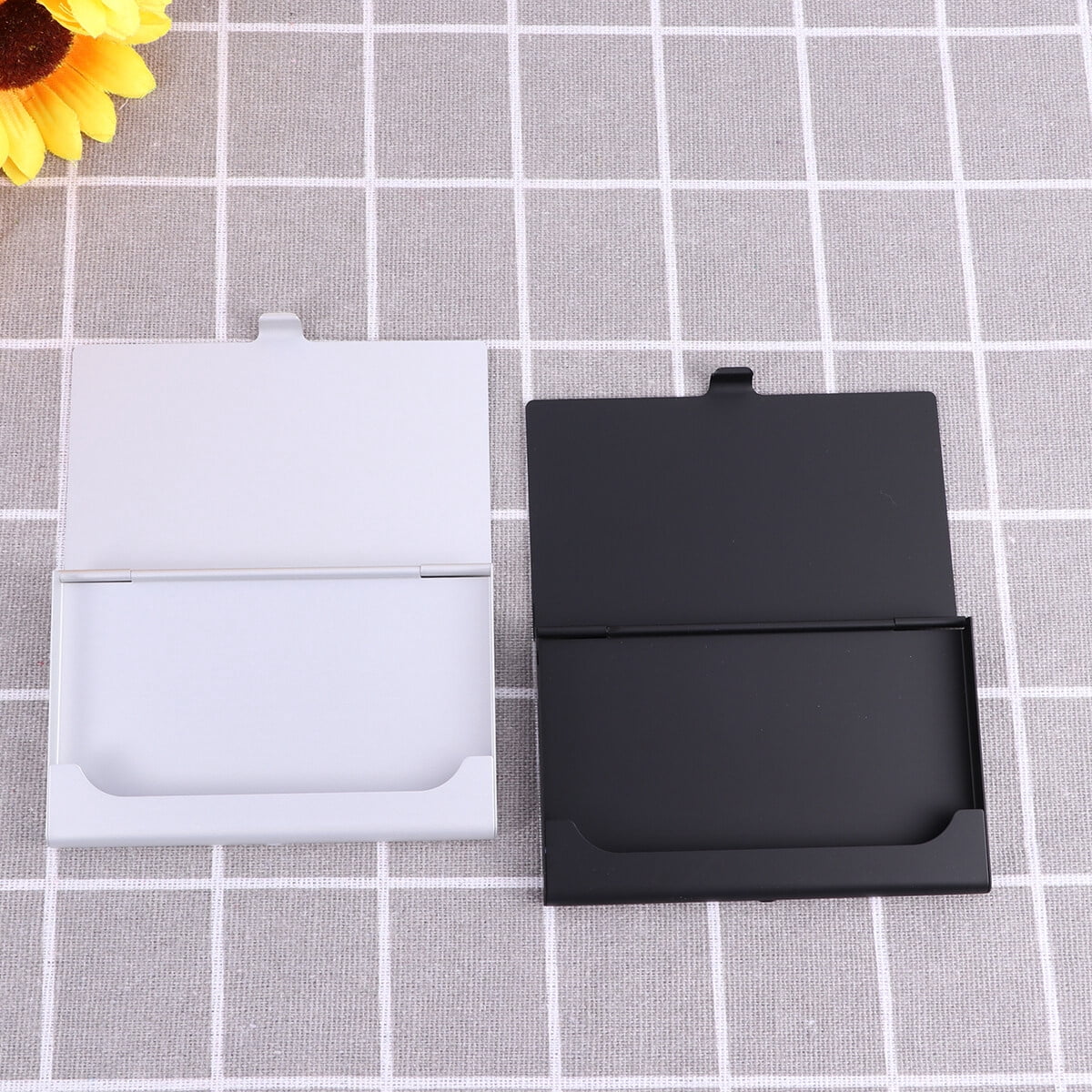 SWETRACE Aluminum Alloy Business Card Case 2Pcs 3.6x2.3x0.3In 9.20X5.80X0.70CM Assorted Color