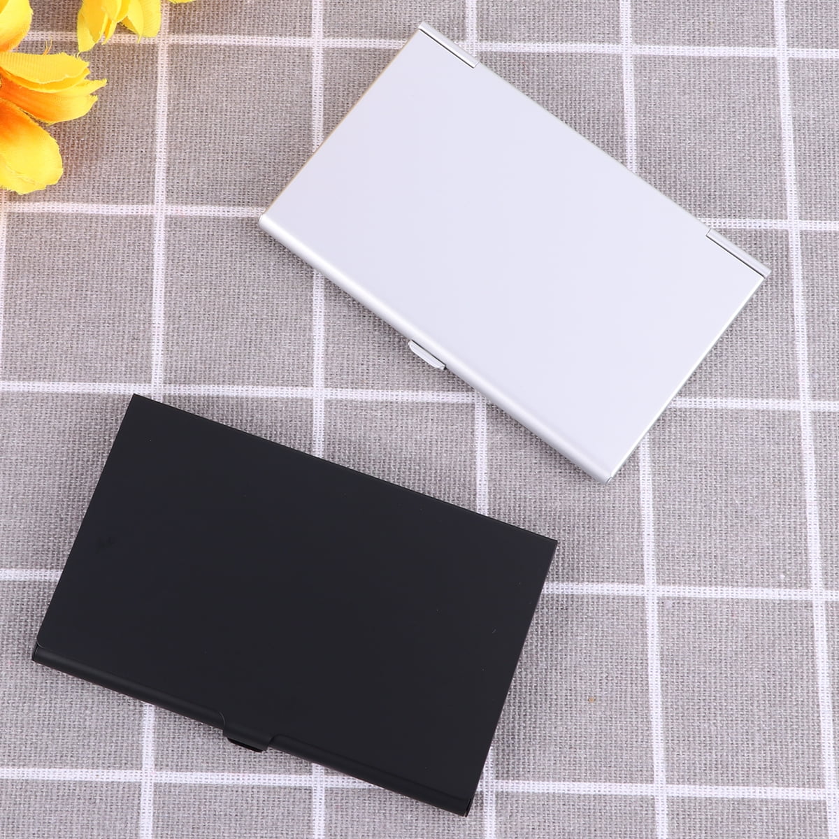 SWETRACE Aluminum Alloy Business Card Case 2Pcs 3.6x2.3x0.3In 9.20X5.80X0.70CM Assorted Color