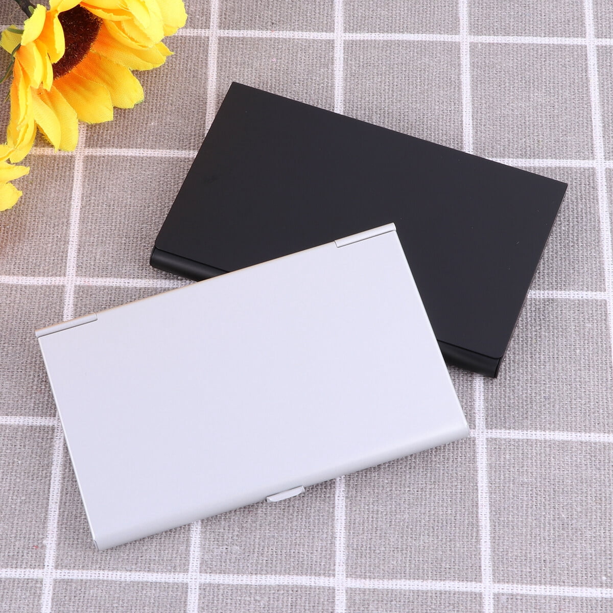 SWETRACE Aluminum Alloy Business Card Case 2Pcs 3.6x2.3x0.3In 9.20X5.80X0.70CM Assorted Color