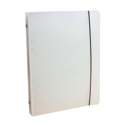 SWETRACE Plastic A5 Cover Round Ring Binder Transparent 1Pack 9.3x7.1x1.6Inch 23.60X18.00X4.00CM Beige