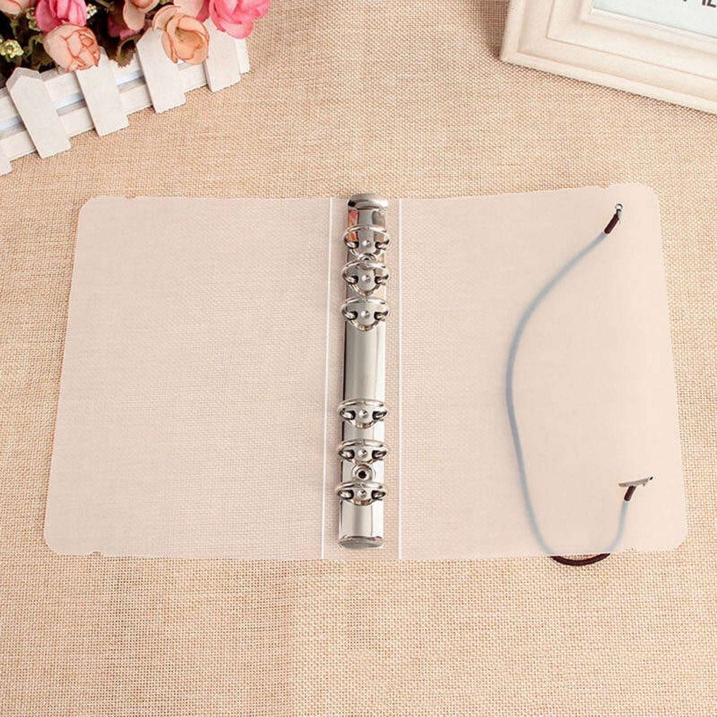 SWETRACE Plastic A5 Cover Round Ring Binder Transparent 1Pack 9.3x7.1x1.6Inch 23.60X18.00X4.00CM Beige