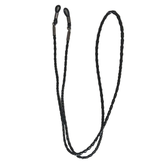 Ortofally Eyeglasses Holder Strap Cord Leather Eyeglasses String Holder Chain Necklace Glasses Cord Lanyard Eyeglass Retainer for Men Women Kids(Black) 70.00X0.22X0.22CM Black