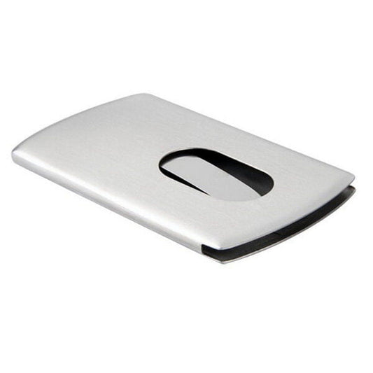 Ortofally 2 Stainless Steel Wallet Credit Holder Portable Slide Out Credit ID Holders for Men ( Silver ) Silver