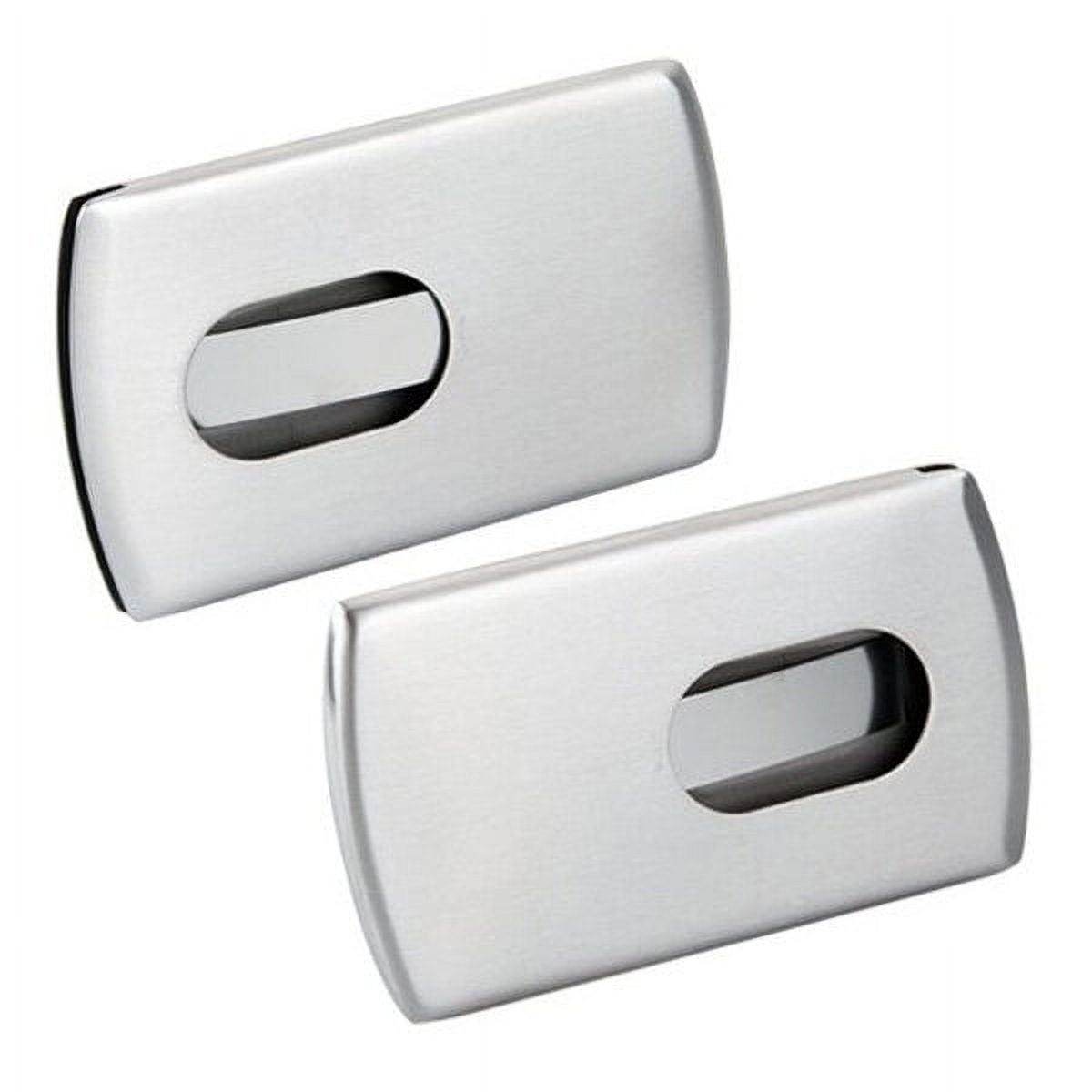 Ortofally 2 Stainless Steel Wallet Credit Holder Portable Slide Out Credit ID Holders for Men ( Silver ) Silver