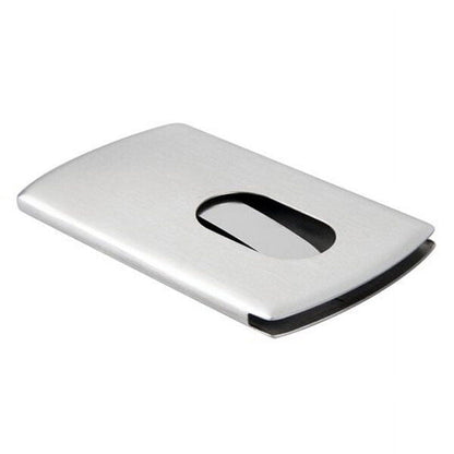 Ortofally 2 Stainless Steel Wallet Credit Holder Portable Slide Out Credit ID Holders for Men ( Silver ) Silver