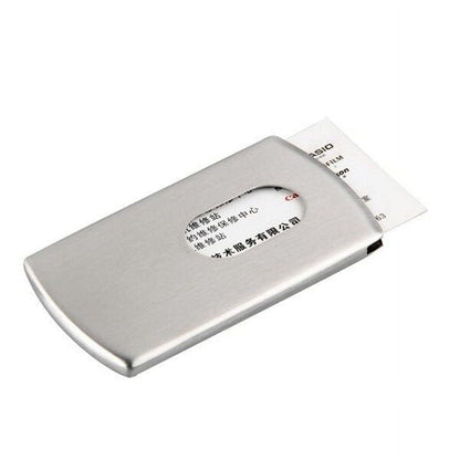 Ortofally 2 Stainless Steel Wallet Credit Holder Portable Slide Out Credit ID Holders for Men ( Silver ) Silver