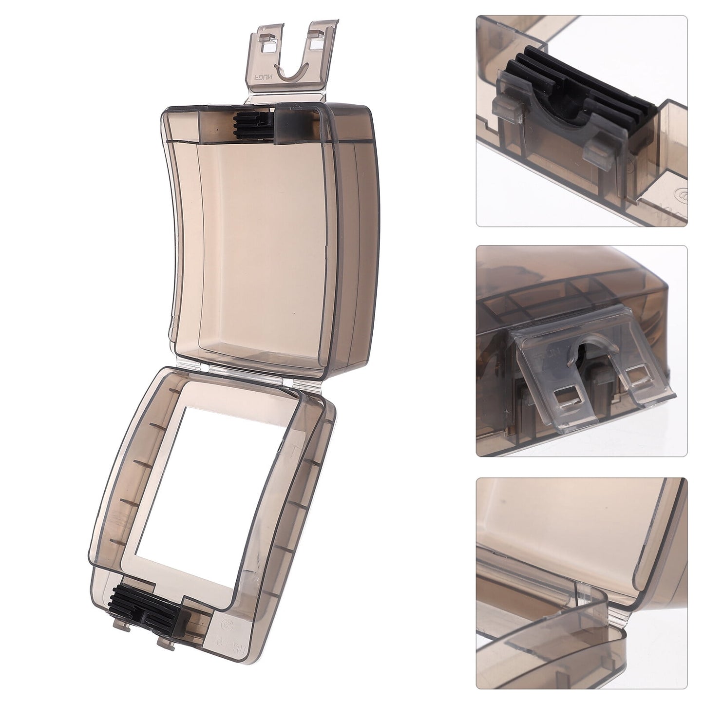 Ortofally 2 Sets Protection Box Wall Plate Cover Waterproof for Kitchen Bathroom Outdoor Wall Socket Pulg Covers Lids 12.7X10.7X5.2CM Black
