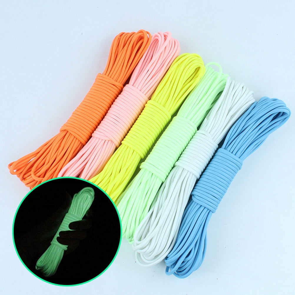 Worgeous 5pcs Outdoor 1 Meter Night Nine-core Umbrella Ropes Parachute Cord Glowing in the Dark